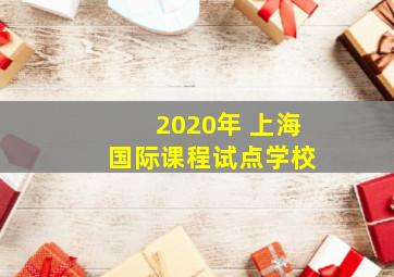 2020年 上海 国际课程试点学校